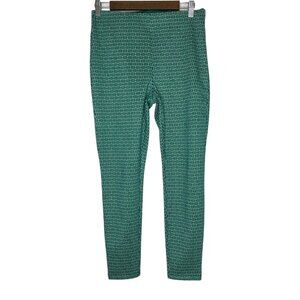 Ann‎ Taylor Petite NWT Green and Gold Chain Print Dress Pants Size MP